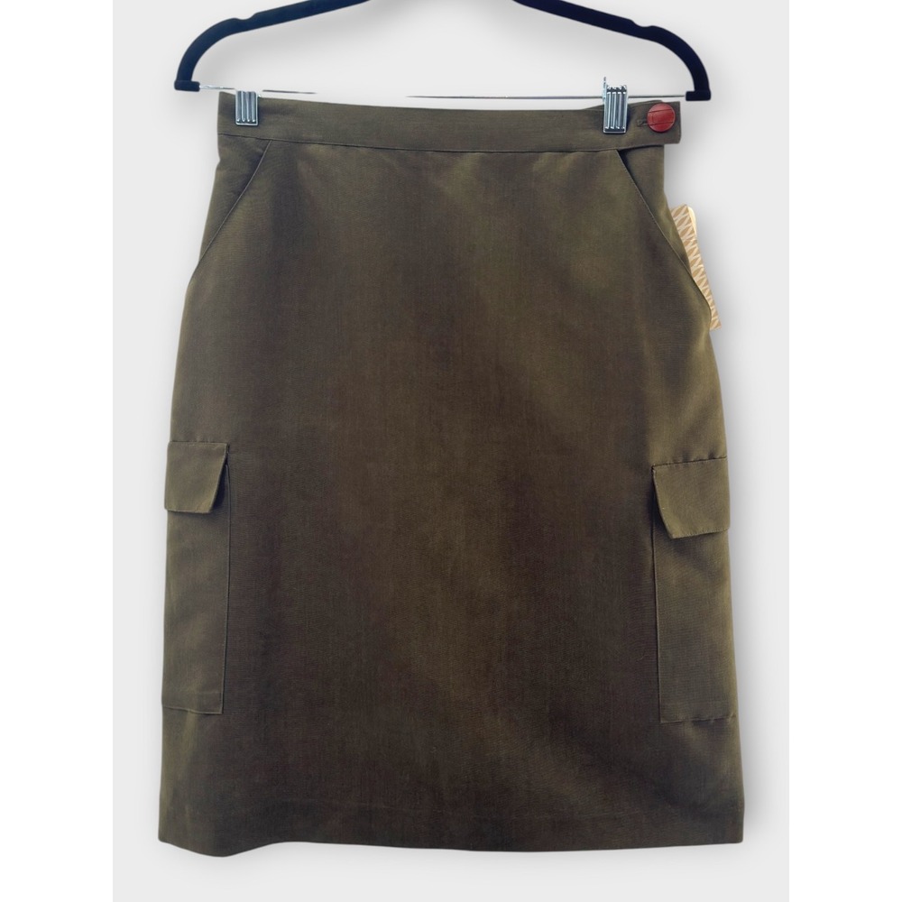 Vintage Marisa Christina Olive Green Cargo Mini Skirt M Utility Safari Y2K NWT